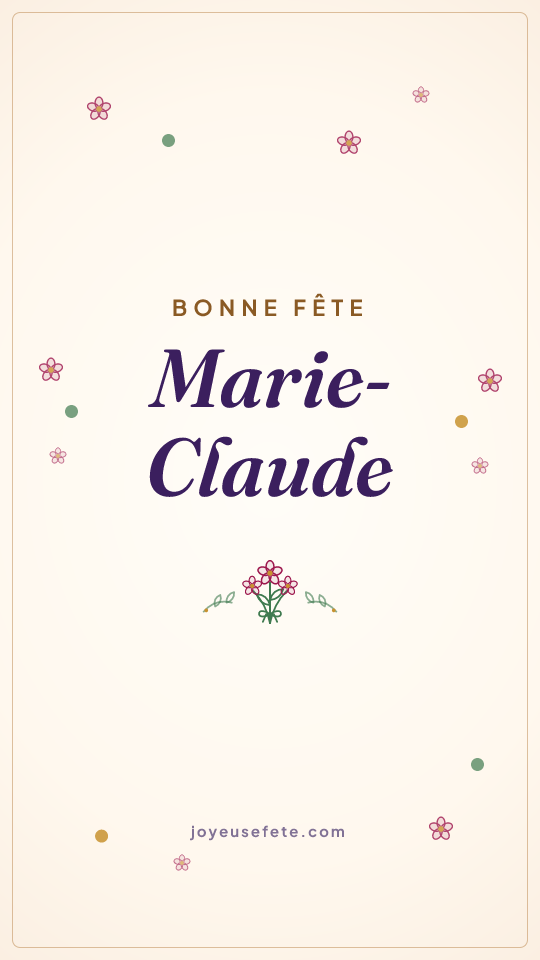 Image « Bonne fête Marie-Claude » au format story