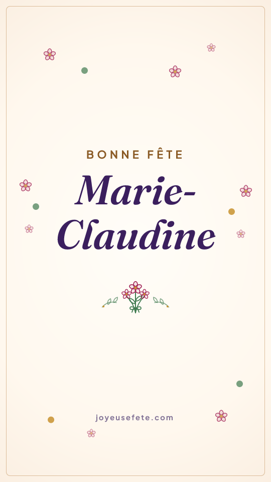 Image « Bonne fête Marie-Claudine » au format story
