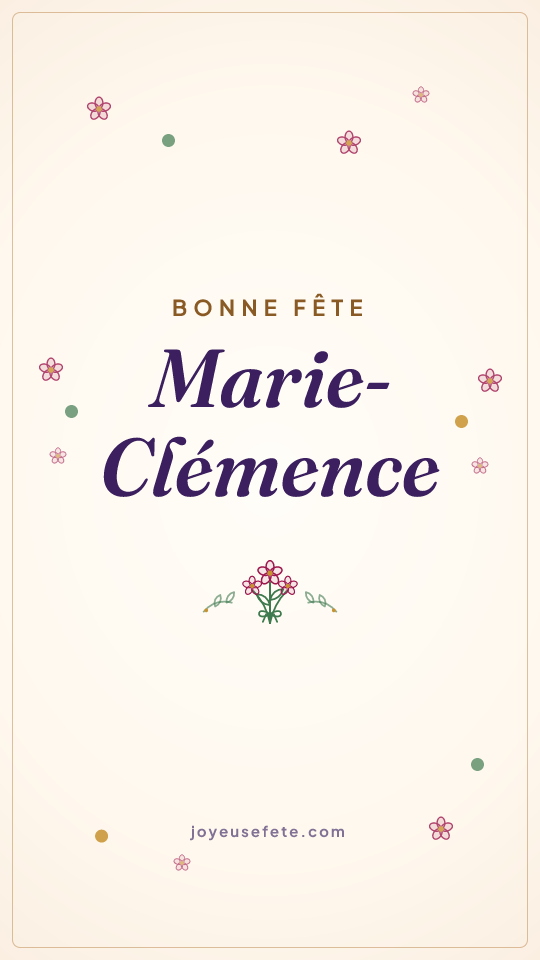 Image « Bonne fête Marie-Clémence » au format story