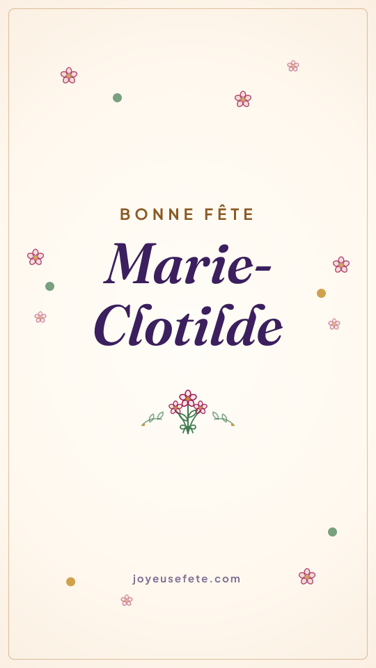 Image « Bonne fête Marie-Clotilde » au format story