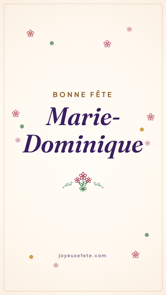 Image « Bonne fête Marie-Dominique » au format story
