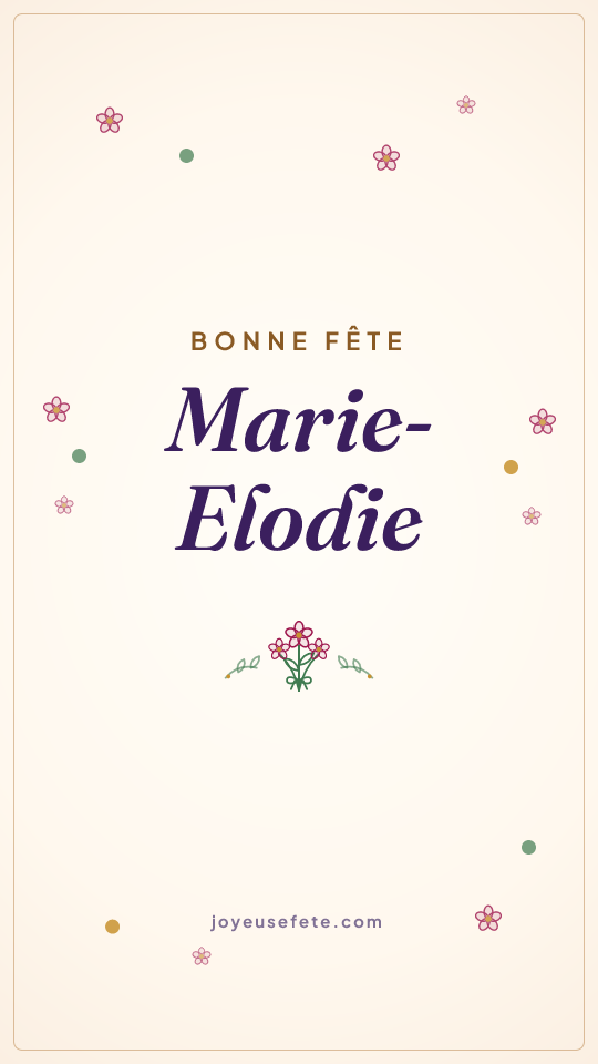Image « Bonne fête Marie-Elodie » au format story