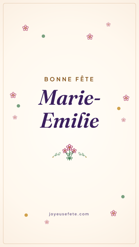 Image « Bonne fête Marie-Emilie » au format story