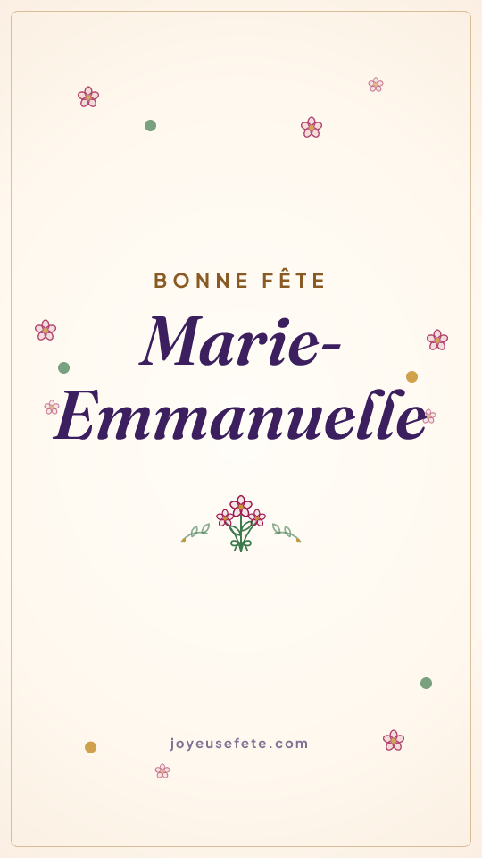 Image « Bonne fête Marie-Emmanuelle » au format story