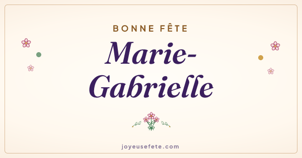 Image « Bonne fête Marie-Gabrielle » au format large