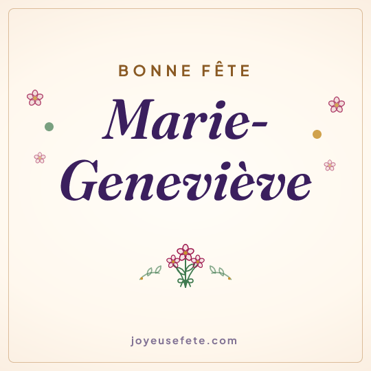 Image carrée « Bonne fête Marie-Geneviève » pour WhatsApp
