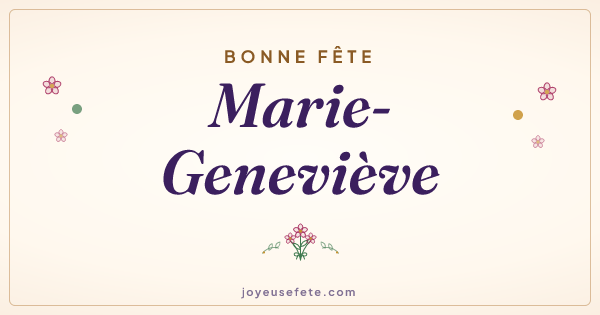 Image « Bonne fête Marie-Geneviève » au format large