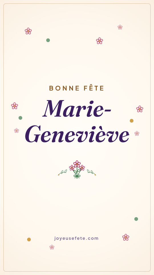 Image « Bonne fête Marie-Geneviève » au format story