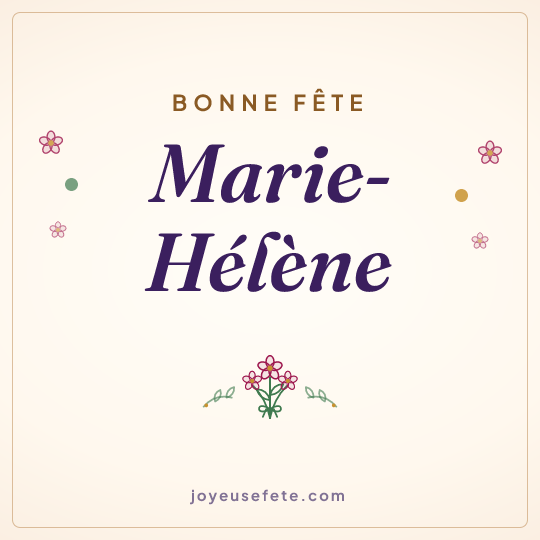 Image carrée « Bonne fête Marie-Hélène » pour WhatsApp
