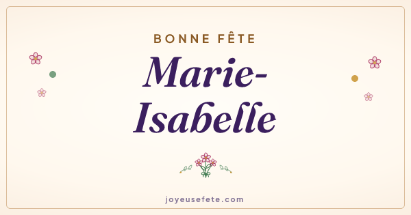 Image « Bonne fête Marie-Isabelle » au format large
