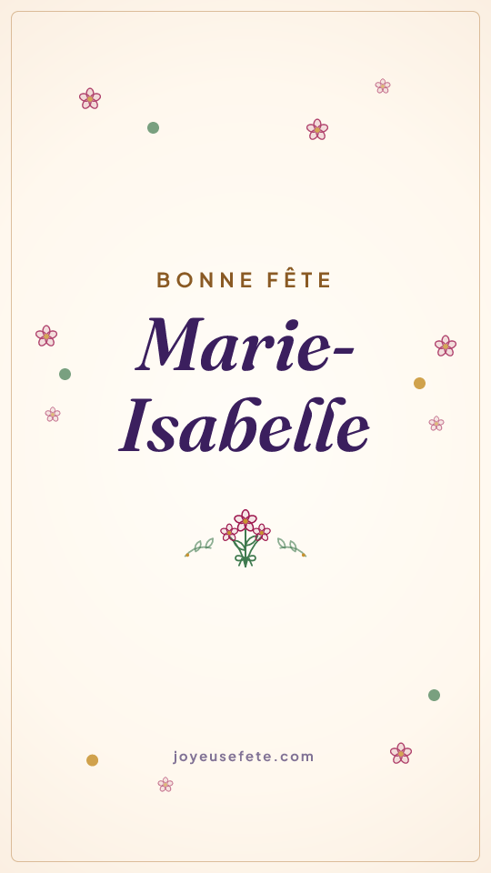 Image « Bonne fête Marie-Isabelle » au format story