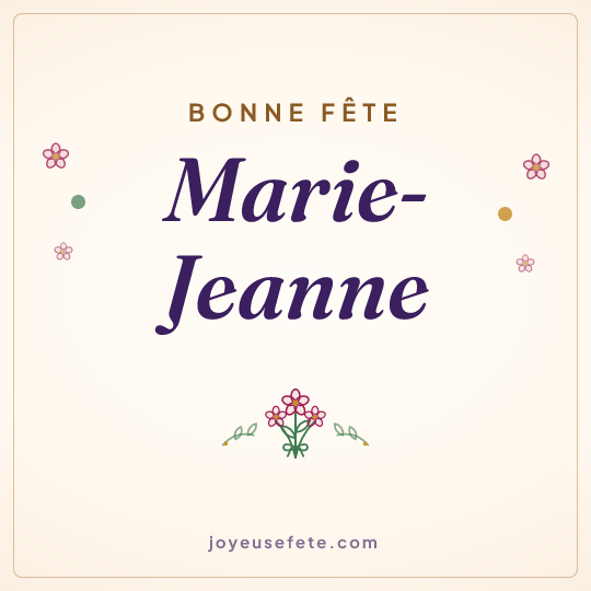 Image carrée « Bonne fête Marie-Jeanne » pour WhatsApp