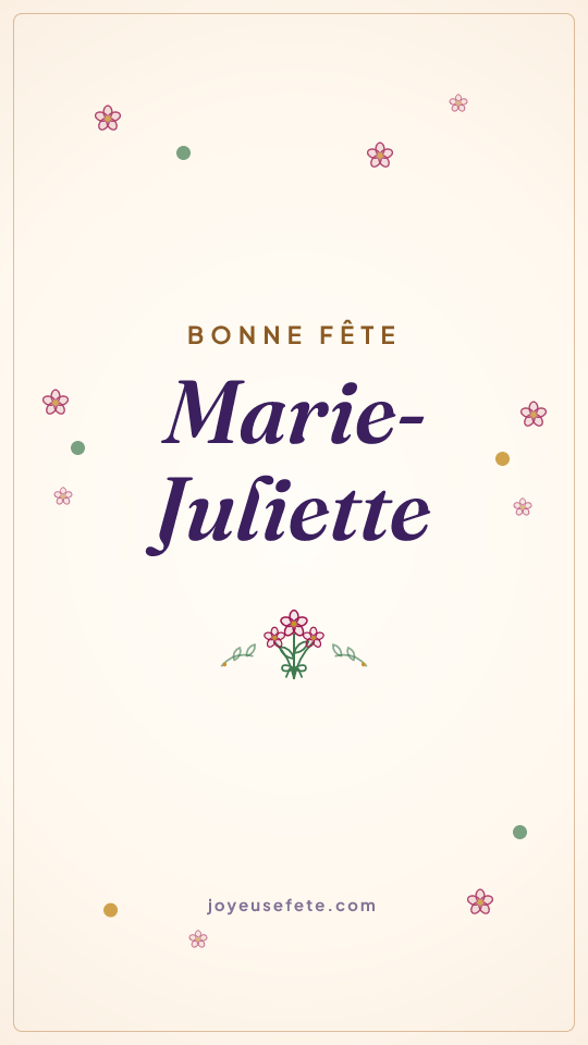 Image « Bonne fête Marie-Juliette » au format story