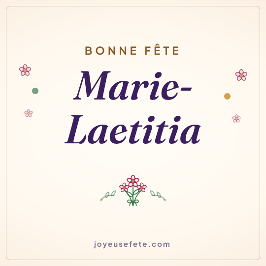 Image carrée « Bonne fête Marie-Laetitia » pour WhatsApp