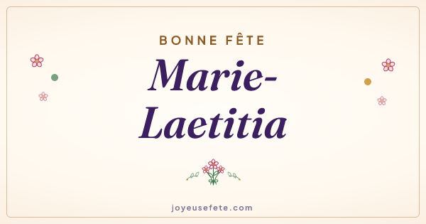 Image « Bonne fête Marie-Laetitia » au format large