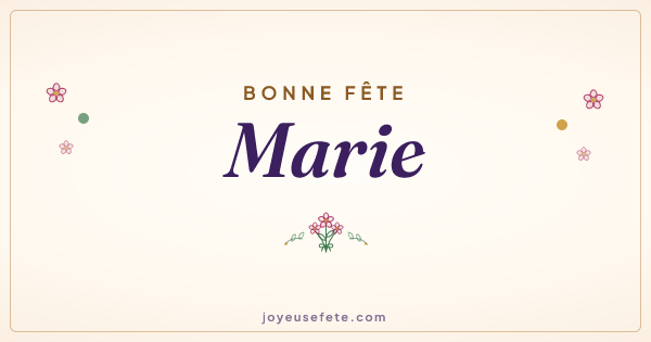 Image « Bonne fête Marie » au format large