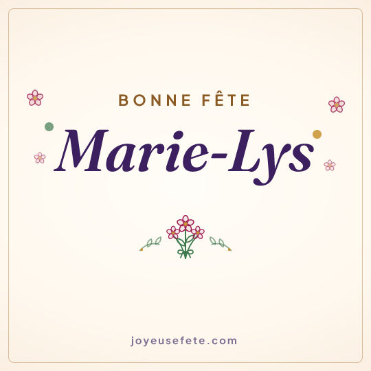 Image carrée « Bonne fête Marie-Lys » pour WhatsApp