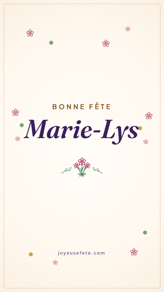Image « Bonne fête Marie-Lys » au format story