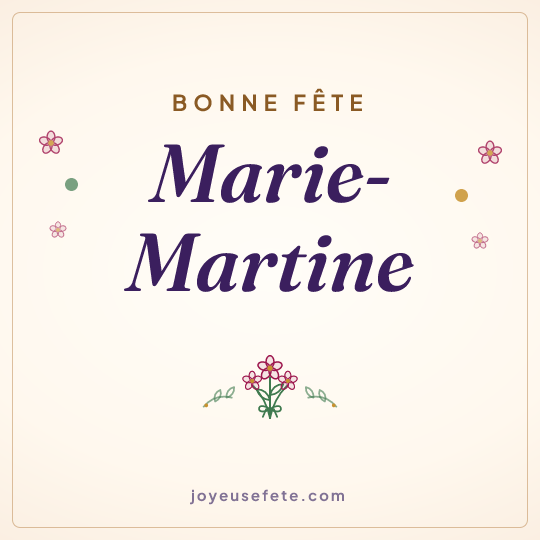 Image carrée « Bonne fête Marie-Martine » pour WhatsApp