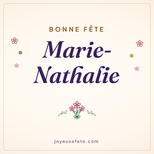 Image carrée « Bonne fête Marie-Nathalie » pour WhatsApp