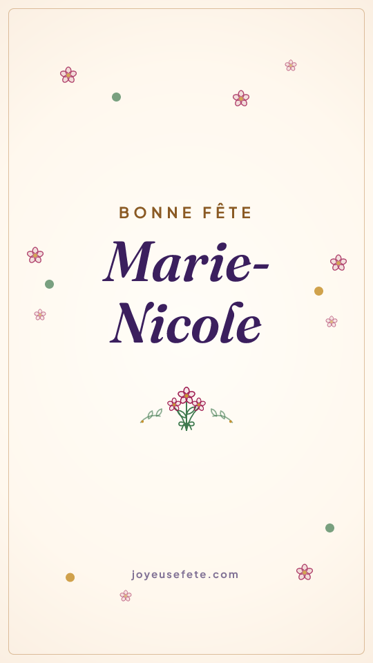 Image « Bonne fête Marie-Nicole » au format story