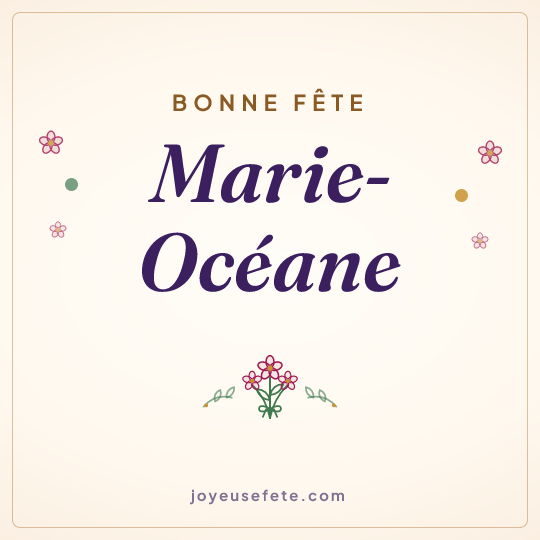 Image carrée « Bonne fête Marie-Océane » pour WhatsApp