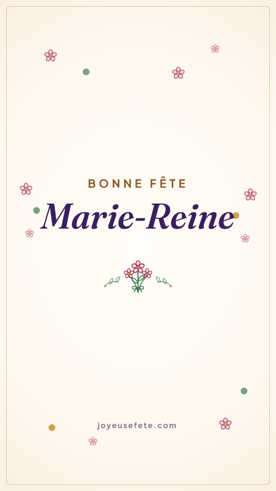 Image « Bonne fête Marie-Reine » au format story