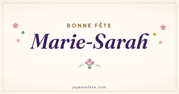 Image « Bonne fête Marie-Sarah » au format large