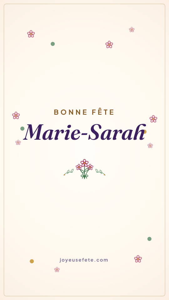 Image « Bonne fête Marie-Sarah » au format story