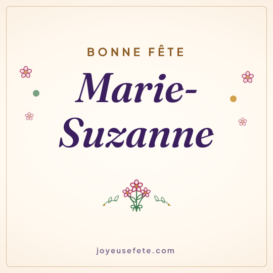 Image carrée « Bonne fête Marie-Suzanne » pour WhatsApp