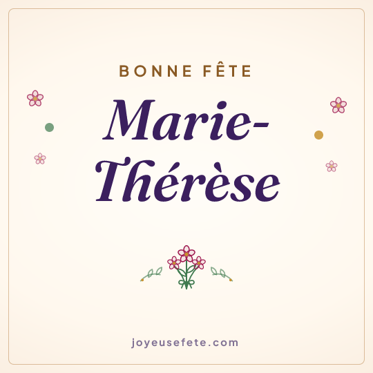 Image carrée « Bonne fête Marie-Thérèse » pour WhatsApp
