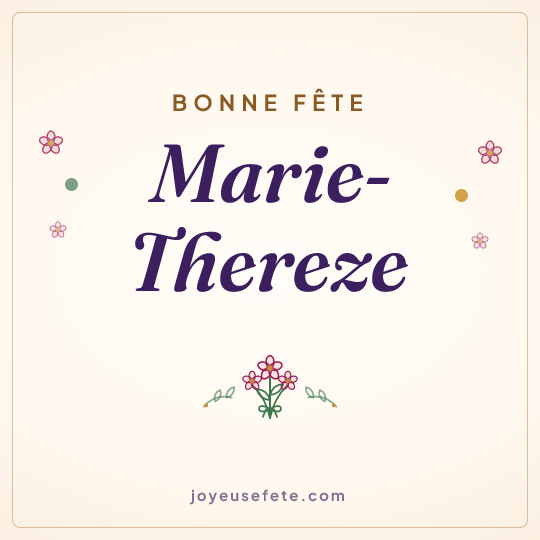 Image carrée « Bonne fête Marie-Thereze » pour WhatsApp