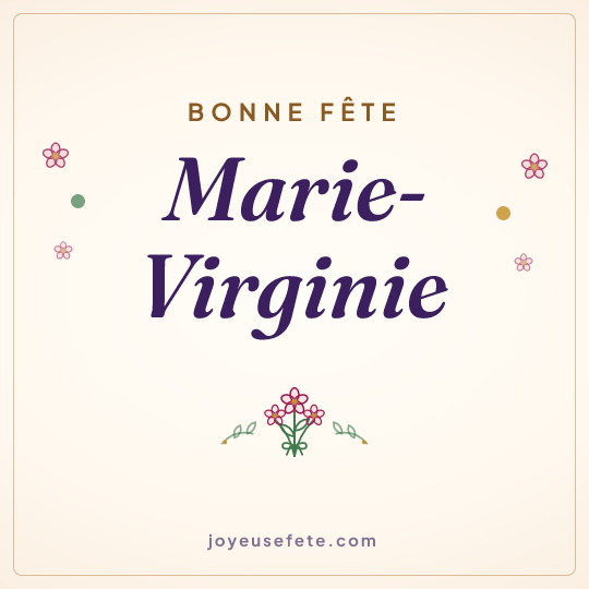 Image carrée « Bonne fête Marie-Virginie » pour WhatsApp