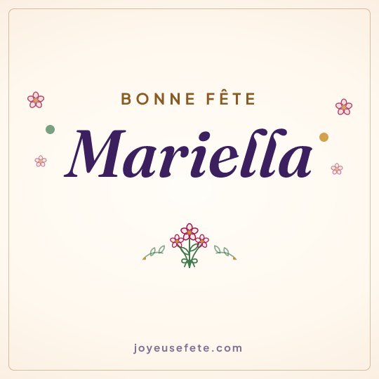Image carrée « Bonne fête Mariella » pour WhatsApp