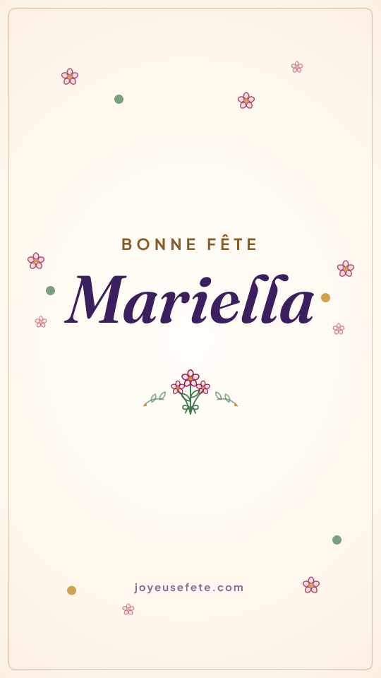 Image « Bonne fête Mariella » au format story