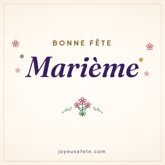 Image carrée « Bonne fête Marième » pour WhatsApp