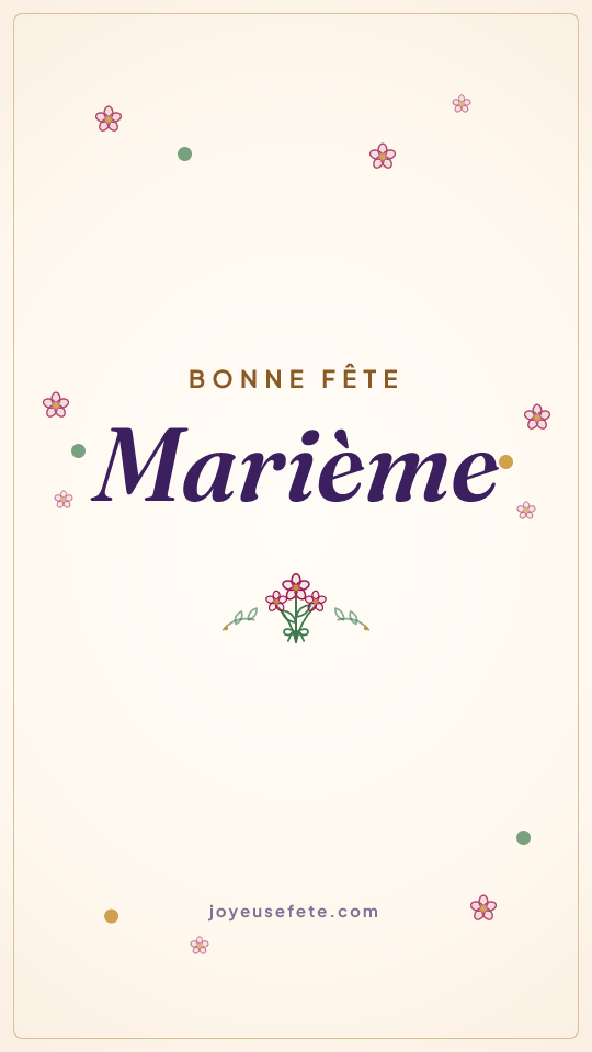 Image « Bonne fête Marième » au format story