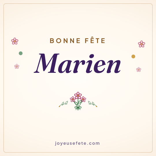 Image carrée « Bonne fête Marien » pour WhatsApp