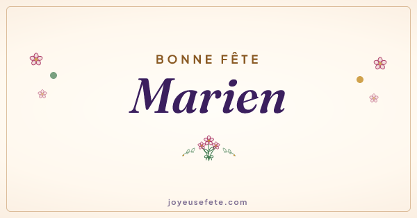 Image « Bonne fête Marien » au format large