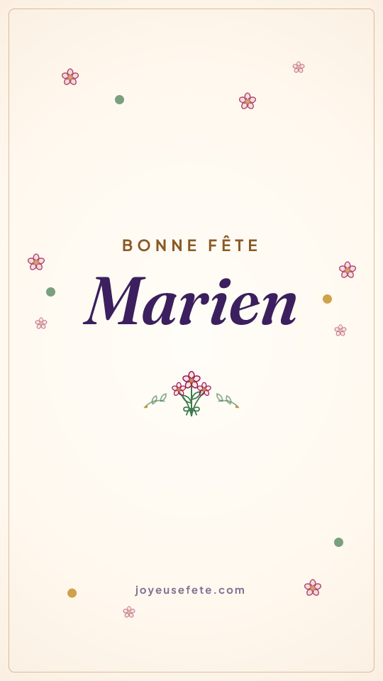 Image « Bonne fête Marien » au format story