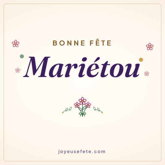 Image carrée « Bonne fête Mariétou » pour WhatsApp