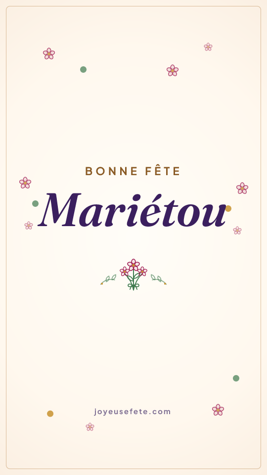 Image « Bonne fête Mariétou » au format story
