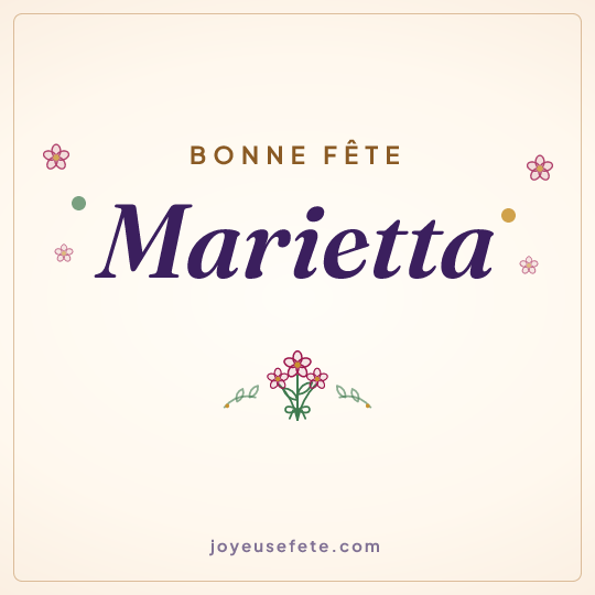 Image carrée « Bonne fête Marietta » pour WhatsApp