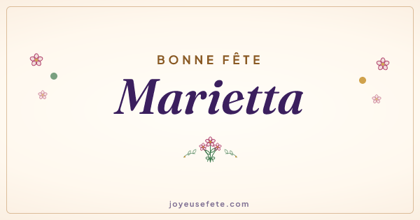 Image « Bonne fête Marietta » au format large