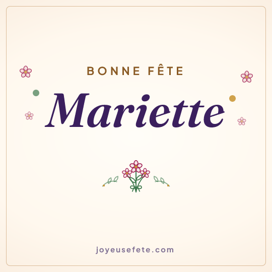 Image carrée « Bonne fête Mariette » pour WhatsApp