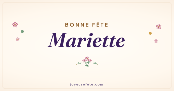 Image « Bonne fête Mariette » au format large