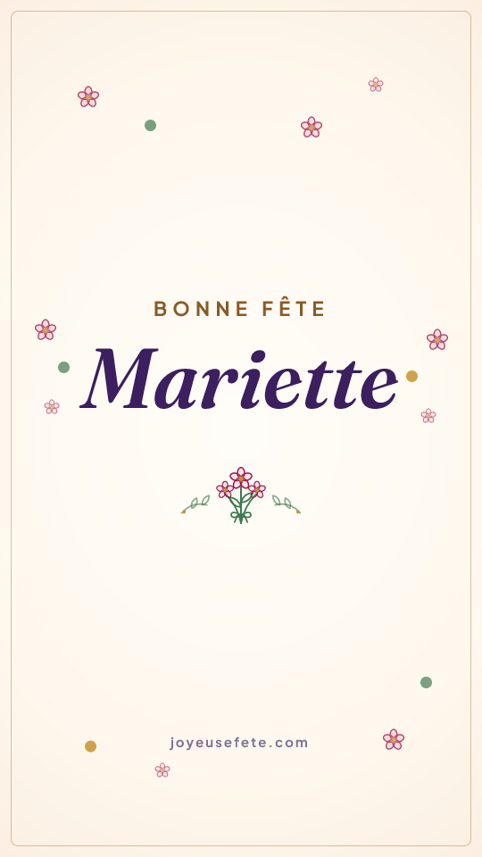 Image « Bonne fête Mariette » au format story