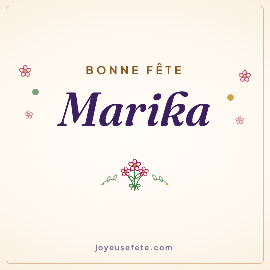 Image carrée « Bonne fête Marika » pour WhatsApp