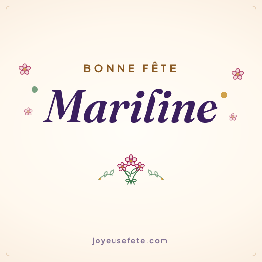 Image carrée « Bonne fête Mariline » pour WhatsApp