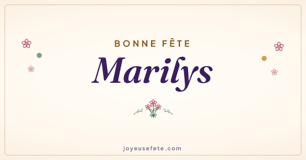 Image « Bonne fête Marilys » au format large